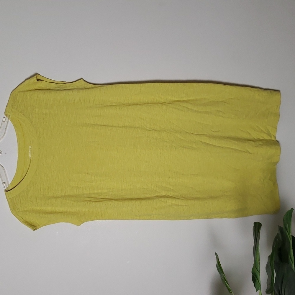 Eileen Fisher organic cotton & hemp yellow knee length shirt dress, women's MP
